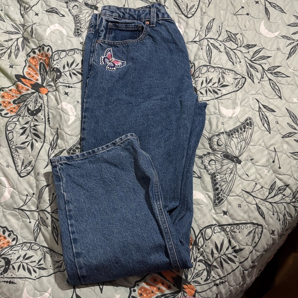 Wild Fable Blue dad Jeans with Patches - Picture 2 of 5